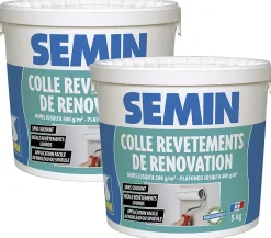 Colle Revêtements de Rénovation Lisse en Pâte , Prête à l'Emploi, Intérieur, Seau de 5 kg (Lot de 2)^Semin Discount