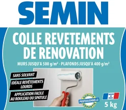 Colle Revêtements de Rénovation Lisse en Pâte , Prête à l'Emploi, Intérieur, Seau de 5 kg^Semin New
