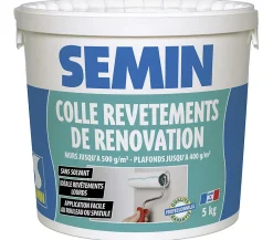 Colle Revêtements de Rénovation Lisse en Pâte , Prête à l'Emploi, Intérieur, Seau de 5 kg^Semin New