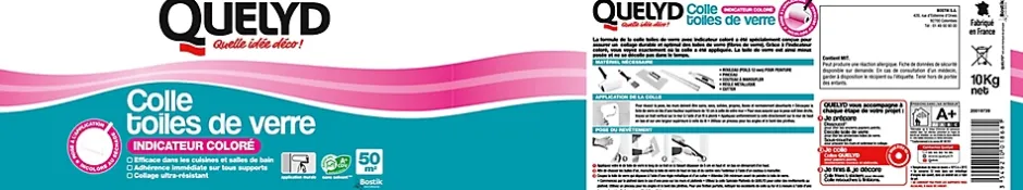 Colle toile de verre pâte avec indicateur coloré 10kg-Quelyd New