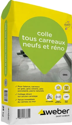 Colle tous carreaux neufs et réno gris Weber 25kg^Weber Saint-Gobain New