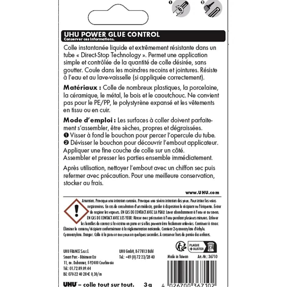 Colle Power glue format liquide 3 grammes^UHU Best