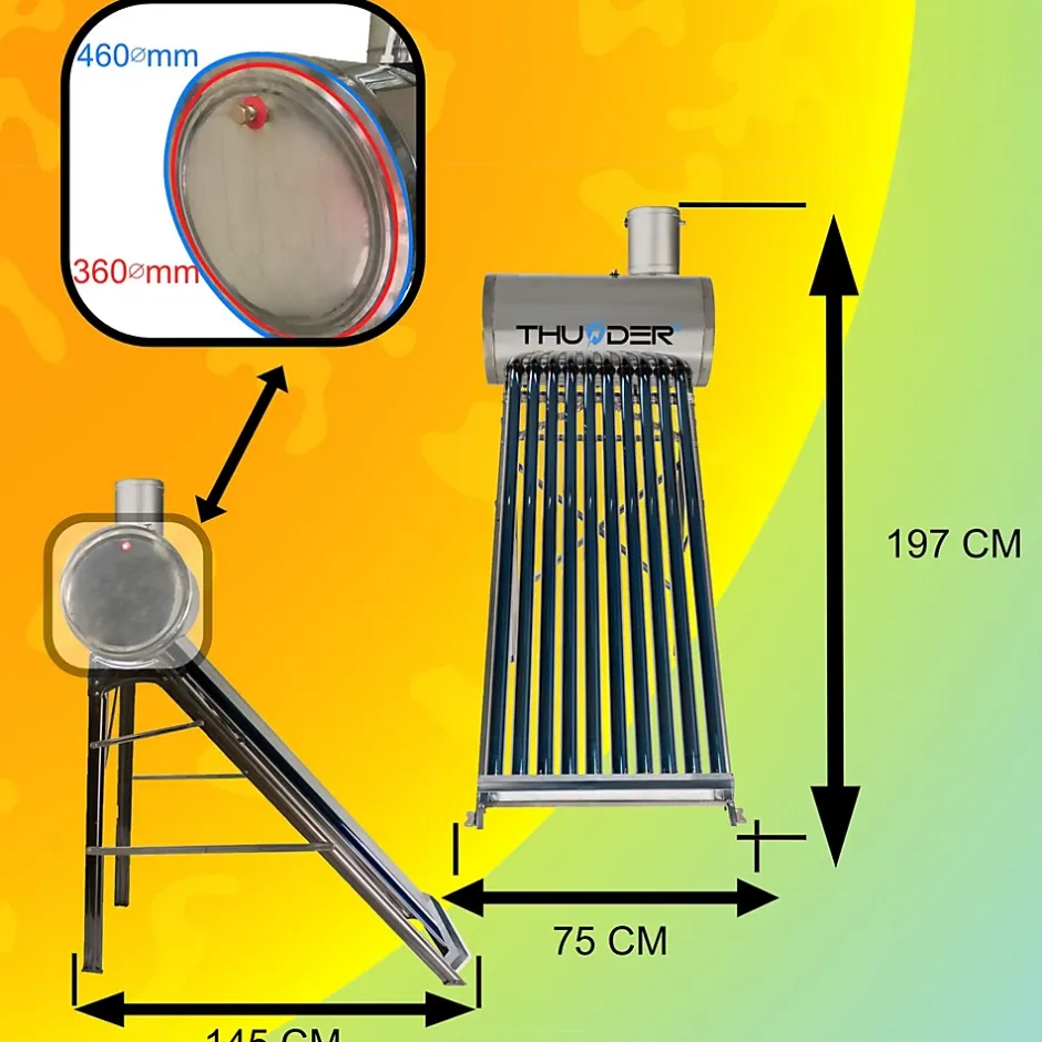 Collecteur solaire non pressurisé avec réservoir 100L 1 pièce.^Thunder Hot
