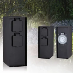 Colonne de prises Rio Horloge de programmation IP44 Anthracite^Paulmann Discount