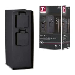 Colonne de prises Rio Interrupteur crépusculaire IP44 Anthracite^Paulmann Discount