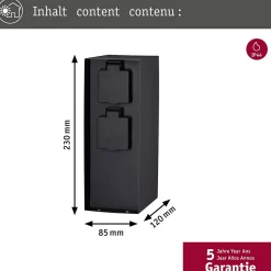 Colonne de prises Rio Quadruple IP44 Anthracite^Paulmann