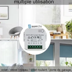 Commutateur de volet et rideau Wifi Rf Tuya Smart Life Module pour volet roulant 433 mhz^Somlife Sale