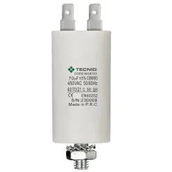 Condensateur de démarrage pour moteurs électriques, 450V, capacité : 70 microfarad, 4 broches / M8-Tecnid Best