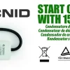 Condensateur de démarrage pour moteurs électriques, 450V, capacité : 12 microfarad, avec câble de 15cm-Tecnid New