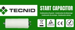 Condensateur de démarrage pour moteurs électriques, 450V, capacité : 8 microfarad, 4 broches / M8^Tecnid