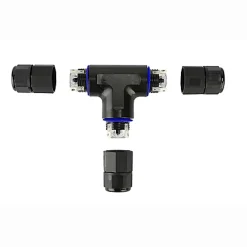 Connecteur de câble étanche en T IP68 3 fils noir-Horoz Electric Outlet