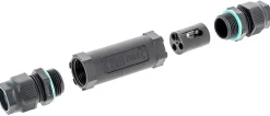 Connecteur droit tube 3 pôles IP68 noir^Diall Clearance