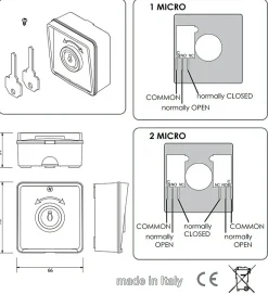 Contacteur a cle - 1 contact - MYRS by - 1204-Proteco Sale
