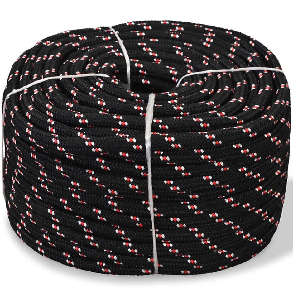 Corde de bateau Polypropylène 8 mm 100 m Noir-Vidaxl