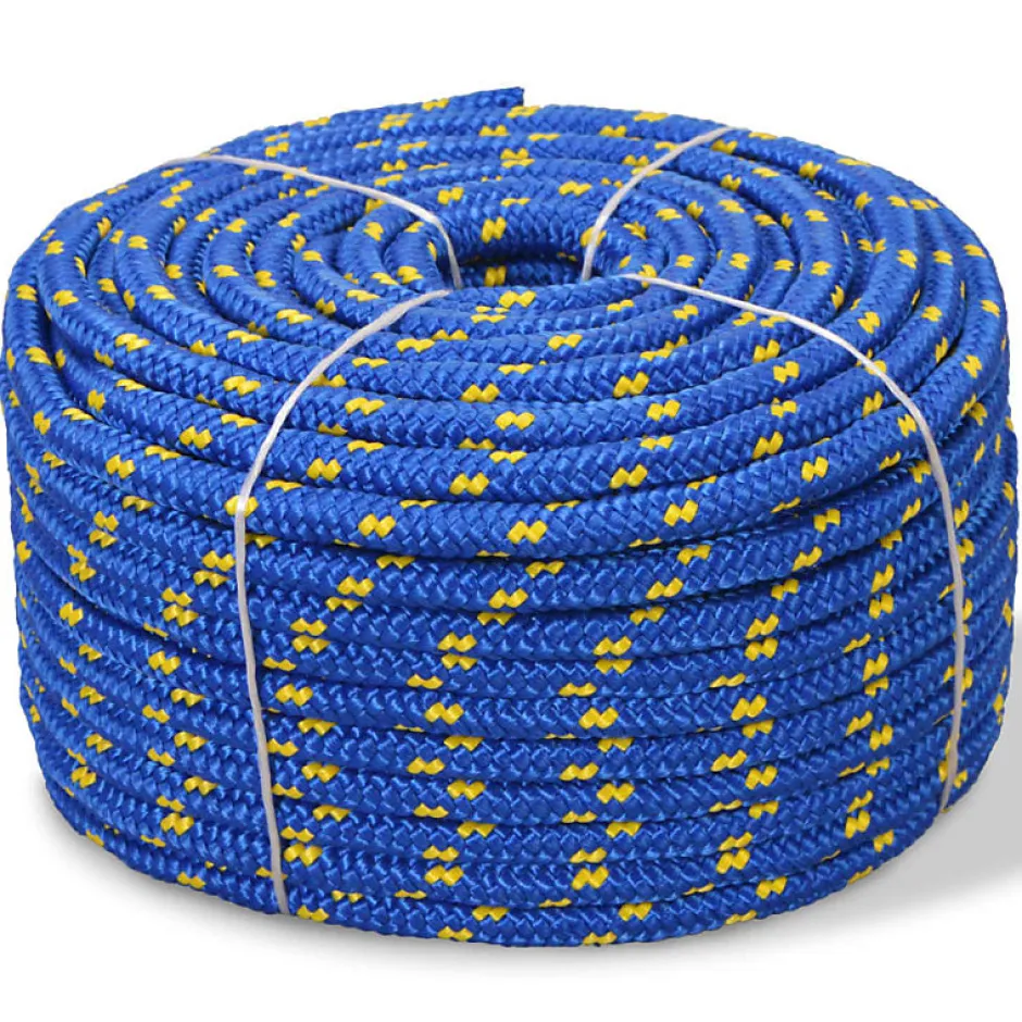 Corde de bateau Polypropylène 12 mm 50 m Bleu-Vidaxl Online