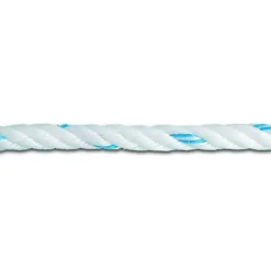Corde polypropylène 20mm Blanche fil bleu au mètre^Diall Outlet