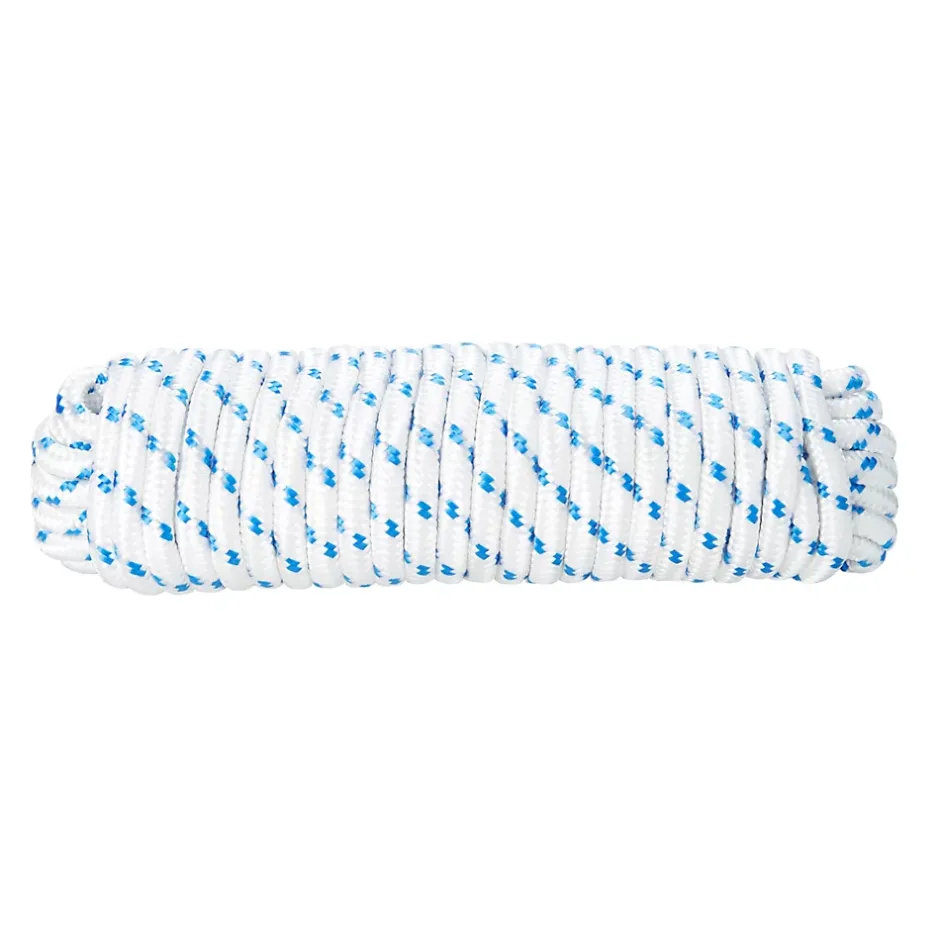 Corde tressée en polypropylène blanche et bleue ø10mm, 15 m-Diall