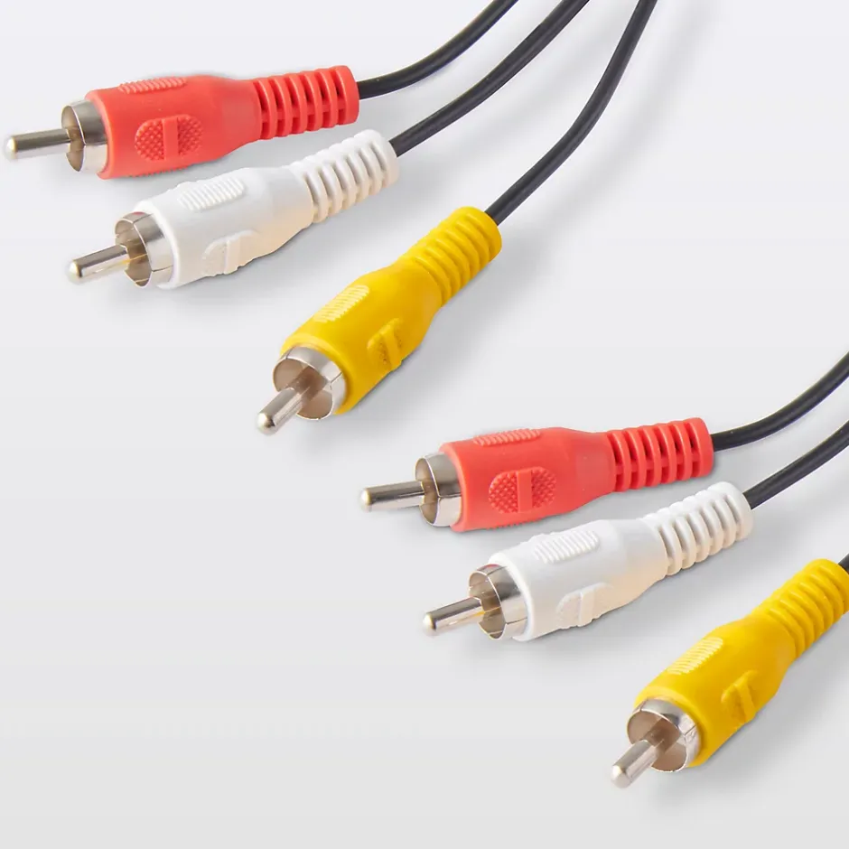 Cordon audio 3RCA Mâle / Mâle noir , 1.5 m-Blyss Outlet