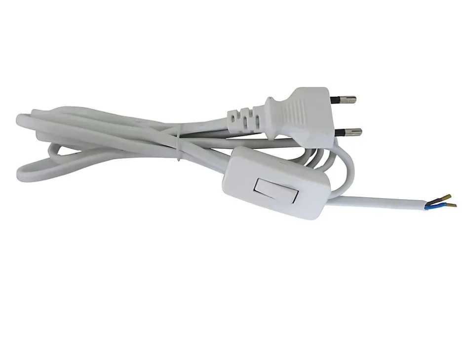 Cordon de lampe avec interrupteur blanc 2m-Diall Discount
