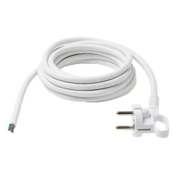 Cordon de rechange pour appareil avec mise à la terre 16A H05VVF 3G1.5mm² 3m blanc-Diall Online