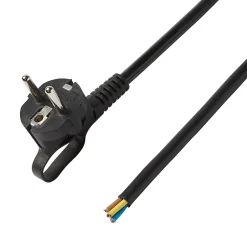 Cordon pour appareil avec mise à la terre H05VVF 3G1.5mm² 16A 3m noir^Diall New