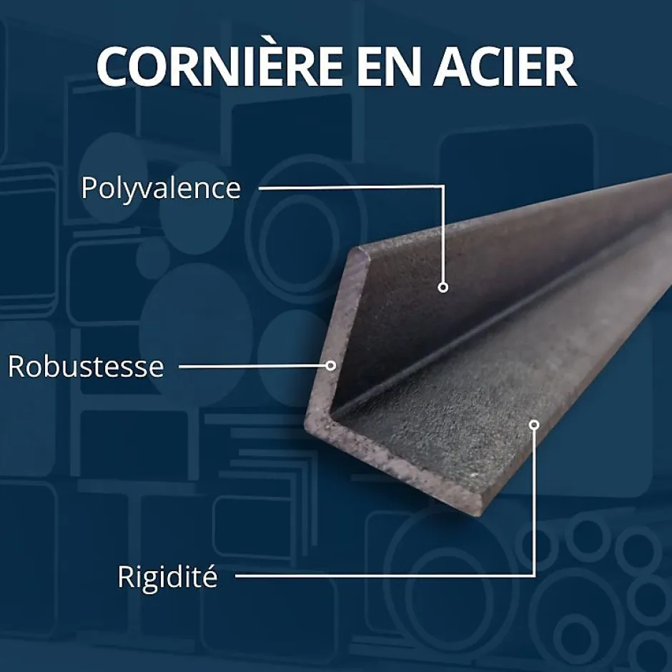 Corniere acier 40x40 ep 4 mm, Longueur : 3 metres --Comment Fer New