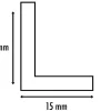 Cornière en alu 15mm x25mm x1.3mm, lg 1950mm (Laqué noir mat)^Homewell Online
