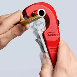 Coupe tube acier inoxydable Ø35 mm rouge et bleu^Knipex Best