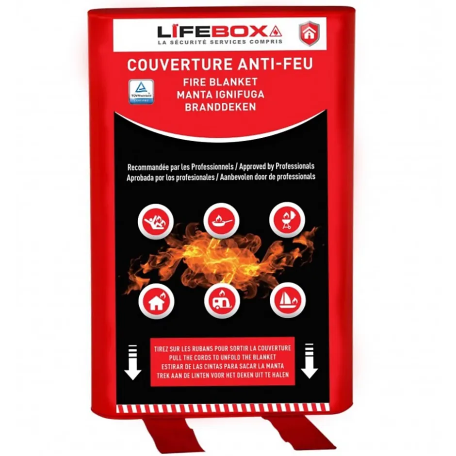 Couverture anti-feu Lifebox 1.2 x 1.8 m^ Hot