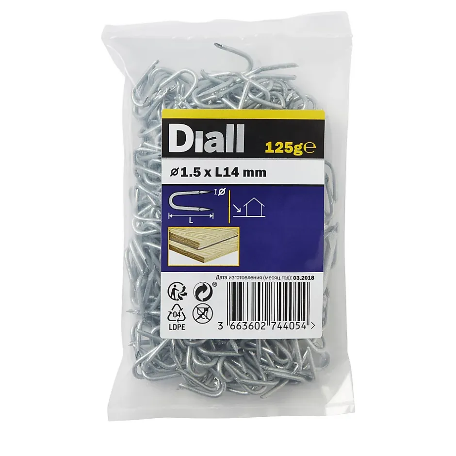 Crampillons en acier galvanisé 1,5x14 - 125g-Diall New