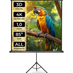 Écran de projection extensible avec un trépied en polyester blanc^Tectake Discount