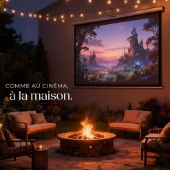 Écran de projection extensible mural en polyester blanc-Tectake Online