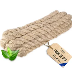 5m Corde de Jute Epaisseur 40mm - Personnalisation Possible Tous les 5m - Corde Solide - Torsadé Fibres Naturelles^Creative Deco Online