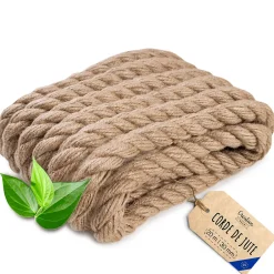 20m Corde de Jute Epaisseur 30mm - Personnalisation Possible Tous les 5m - Corde Solide - Torsadé Fibres Naturelles-Creative Deco Hot