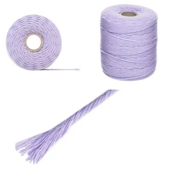 3mm x 200m Corde Macramé Violet Pastel - Fil de Coton et Polyester +/- 0.5 mm Épaisseur - 30 Plis - Ficelle Naturel^Creative Deco Discount