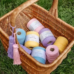 3mm x 200m Corde Macramé Violet Pastel - Fil de Coton et Polyester +/- 0.5 mm Épaisseur - 30 Plis - Ficelle Naturel^Creative Deco Discount