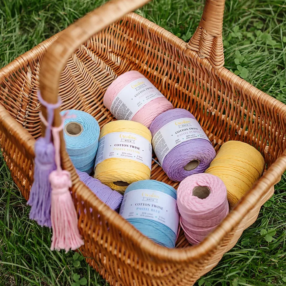 3mm x 200m Corde Macramé Violet Pastel - Fil de Coton et Polyester +/- 0.5 mm Épaisseur - 30 Plis - Ficelle Naturel^Creative Deco Discount