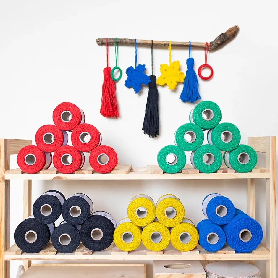 3mm x 200m Corde Macramé Bleu - Fil de Coton et Polyester - +/- 0.5 mm Épaisseur - Decoration Jardinage Emballage^Creative Deco Discount