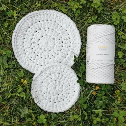 6mm x 100m Corde Macramé Fil de Coton Blanc - +/- 0,5 mm Épaisseur - Ficelle de 37 Plis - Cordelette Naturel-Creative Deco Outlet