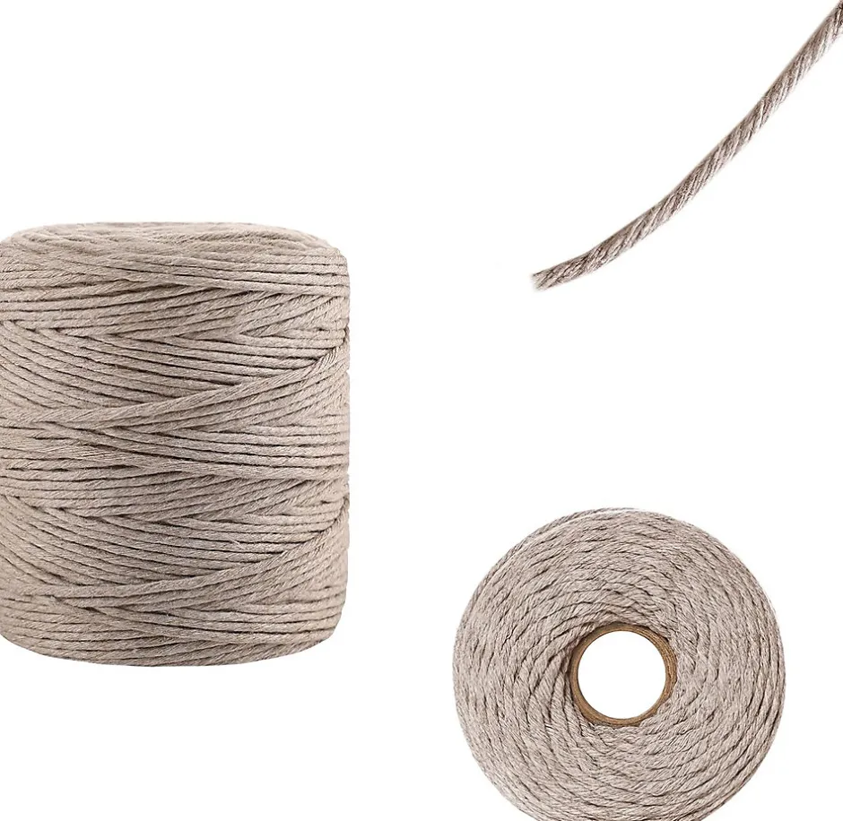 3mm x 200m Corde Macramé Fil de Coton Beige Foncé - +/- 0,5 mm Épaisseur - Ficelle de 23 Plis - Cordelette Naturel^Creative Deco Best