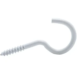 Crochet à visser plastifié blanc filet bois-Viswood Best