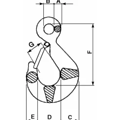 Crochet de levage à oeil et linguet de sécurité 2500 Kg DIN 689-Lem Select