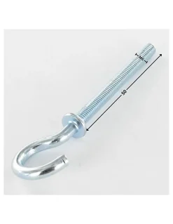 Crochet Métaux à collerette M5X50 Acier zingué - 10 pièces-Vis Express Online