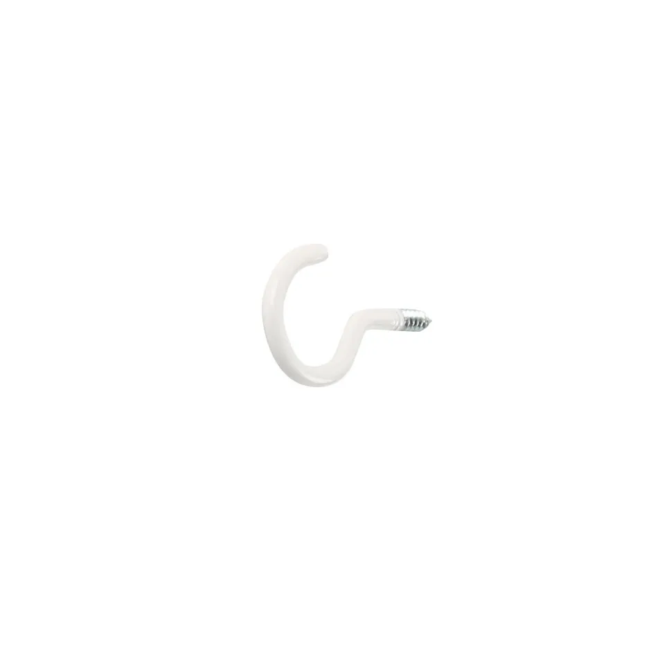 Crochet rond à visser en acier plastifié blanc 30x15 mm - 10 pièces^Diall
