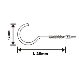 Crochet rond à visser en acier zingué 25x15 mm - 4 pièces-Diall Online