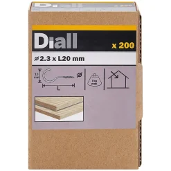 Crochet rond à visser en acier zingué 20x10 mm - 200 pièces-Diall Online