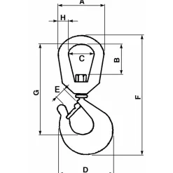 Crochet tournant avec sécurité 2000K-Lem Select Sale