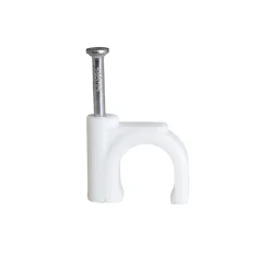 Crochets fixation / Clips de Câble ronds type FLOP fi 10 mm, blancs, boîte de 100 pcs-Horoz Electric Clearance