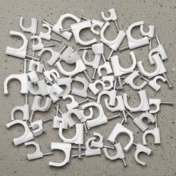 Crochets fixation / Clips de Câble ronds type FLOP fi 9 mm, blancs, boîte de 100 pcs^Horoz Electric Outlet