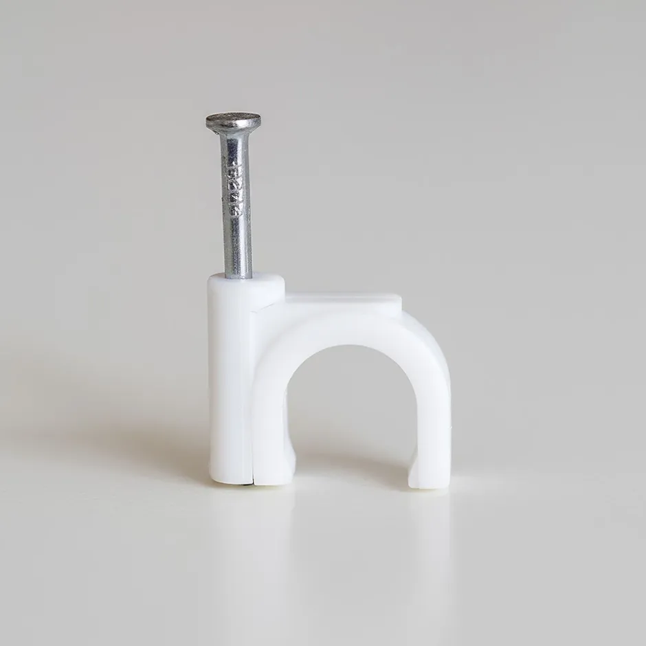 Crochets fixation / Clips de Câble ronds type FLOP fi 9 mm, blancs, boîte de 100 pcs^Horoz Electric Outlet